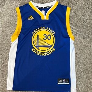 Adidas Blue and Yellow Golden State Warriors Jersey
